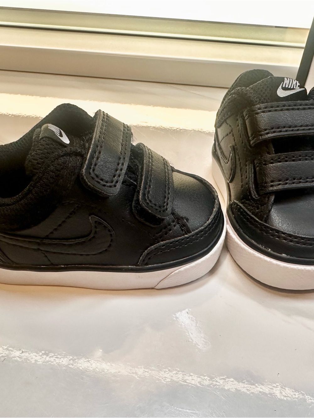 Nike Capri 3 Leather Baby Shoes - Black Size 2c